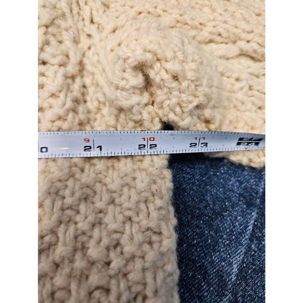 Fishermans Cableknit Sweater Womens XL HandKnit Cardigan Vintage - Picture 5 of 6
